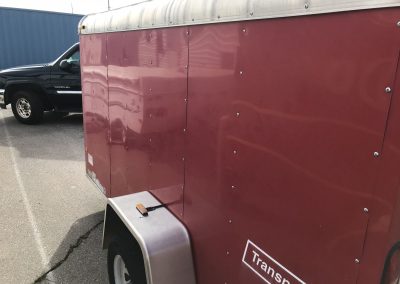 Red trailer side view